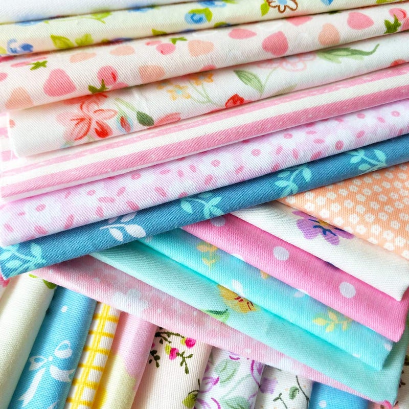 flic-flac 50pcs 12 x 12 inches (30cmx30cm) Cotton Fabric Squares Quilting Sewing Floral Precut Fabric Square Sheets for Craft Patchwork - Image 1